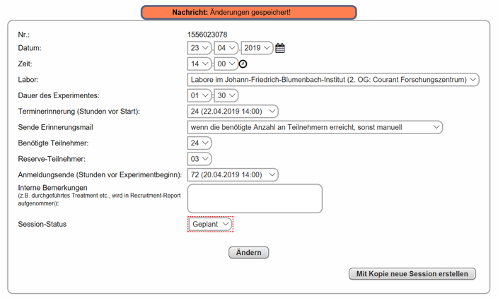 Kopie einer Session erstellen
