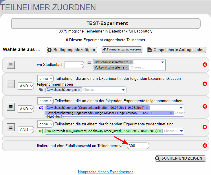 Stichprobe auswählen