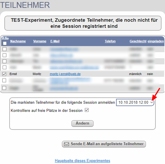 Zugeordnete VP Session zuordnen